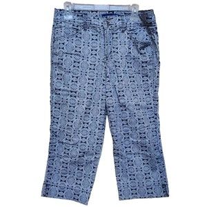 Bandolino Blu Cropped Pants Size 10 Boho Hippie Spandex Blend